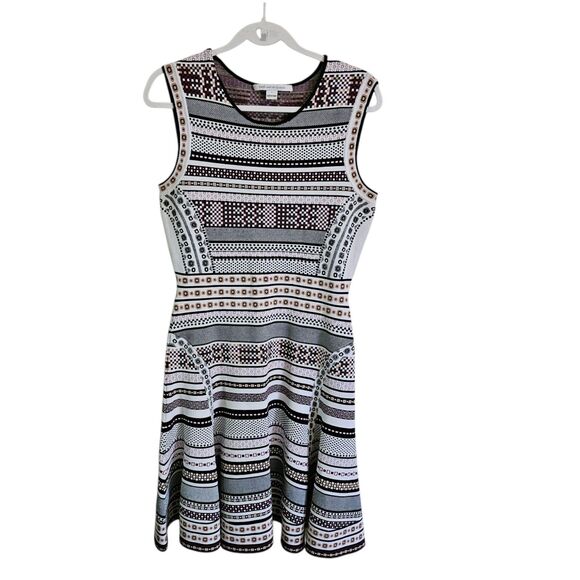 Diane von Furstenberg Eleanor Dress Large Jacquard A-Line Banded DVF NWOT - Picture 3 of 11